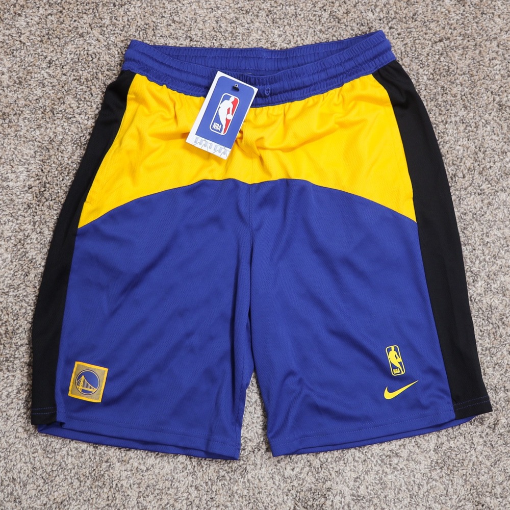 Nike NBA Golden State Warriors Dri Fit Kids L 14/16 Basketball Shorts Yellow NWT